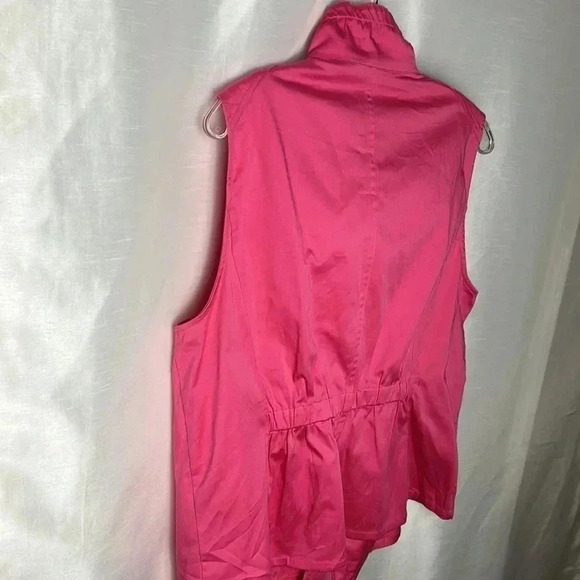 C J BANKS vest women 1X ,pink, fitted  ,frills,cotton,sporty,outdoors,Lagenlook - Picture 5 of 14